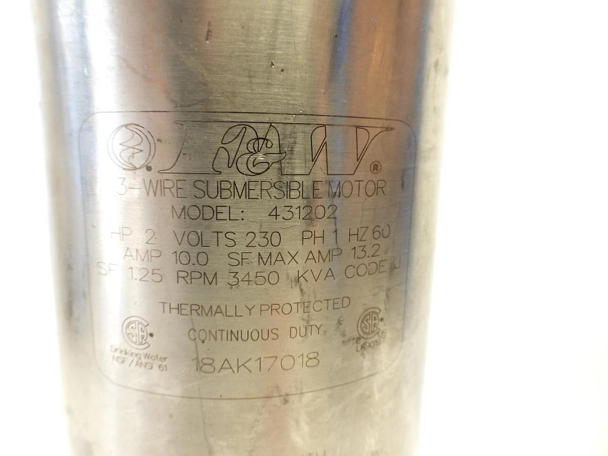 New F&W 3 Wire Submersible Well Pump 431202 18AK17018 2HP 230v3450 RPM
