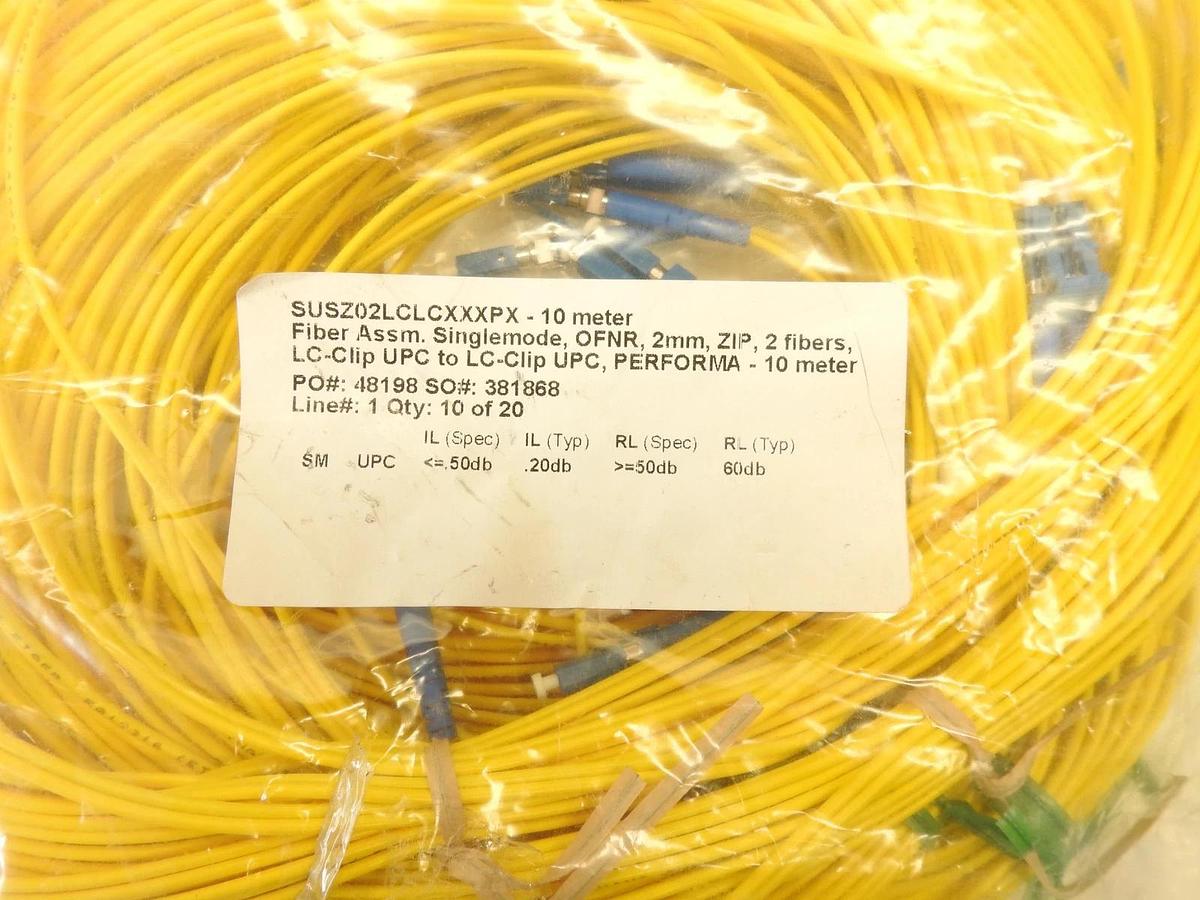 Lot Of 10  Singlemode OS2 Duplex Patch Cables Fiber Optic Cables
