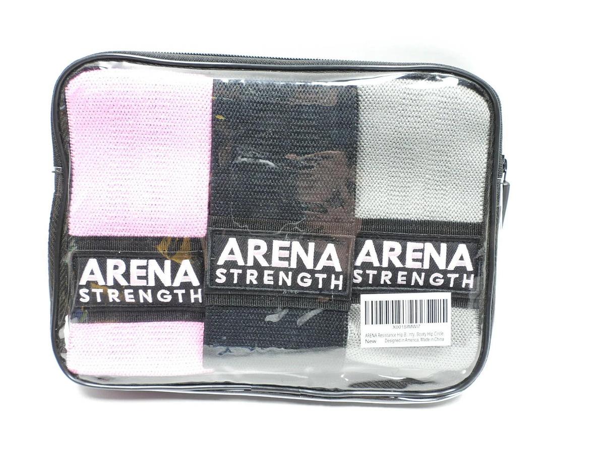 Arena Strength Fabric Booty Bands:3 Pack Set-Workout Program,Carry Case Included