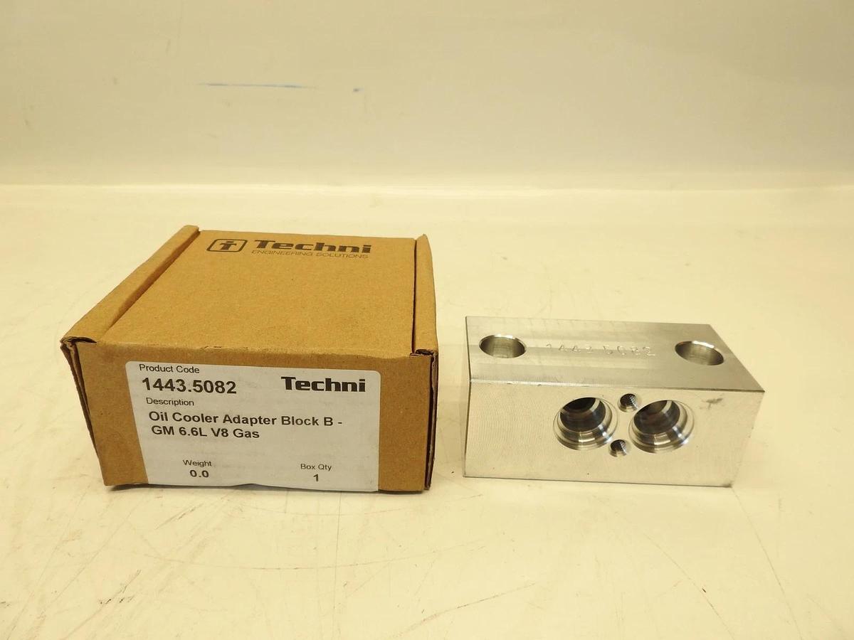 Techni 1443.5082 OIL COOLER ADAPTER BLOCK B - GM 6.6L V8