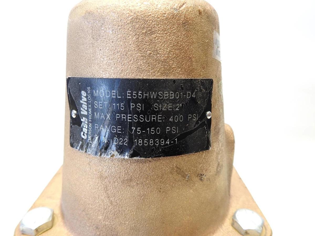 Emerson Cash Valve Pressure Regulator E55HWSBB01-D4  75-150 PSI 2"