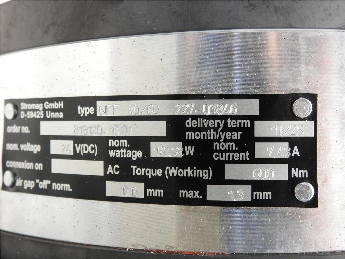 New Genuine Stromag GMBH 818120-10.01 Electromagnetic Brake NFF 40/60 227-03846