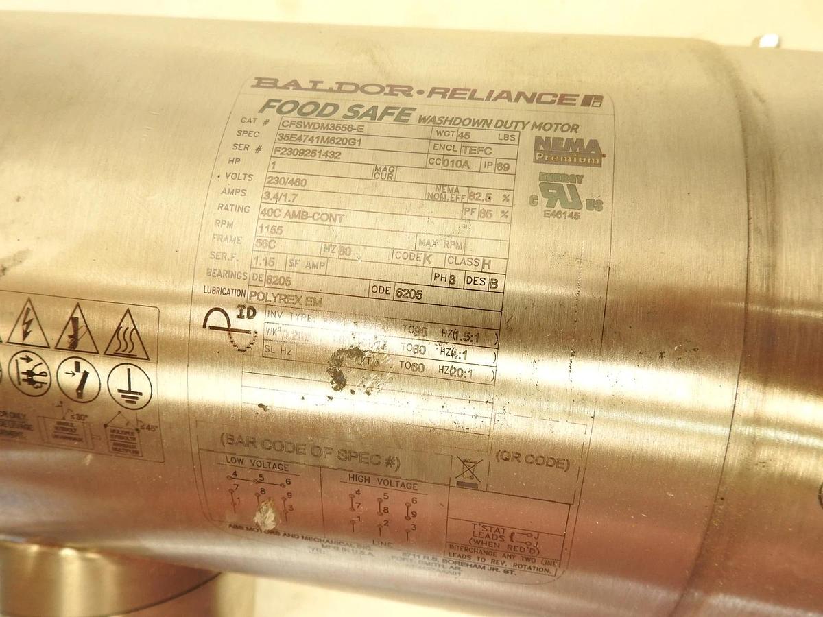 NEW GENUINE BALDOR CFSWDM3556-E 1155RPM 56C TEFC 3PH STAINLESS FOOD SAFE MOTOR