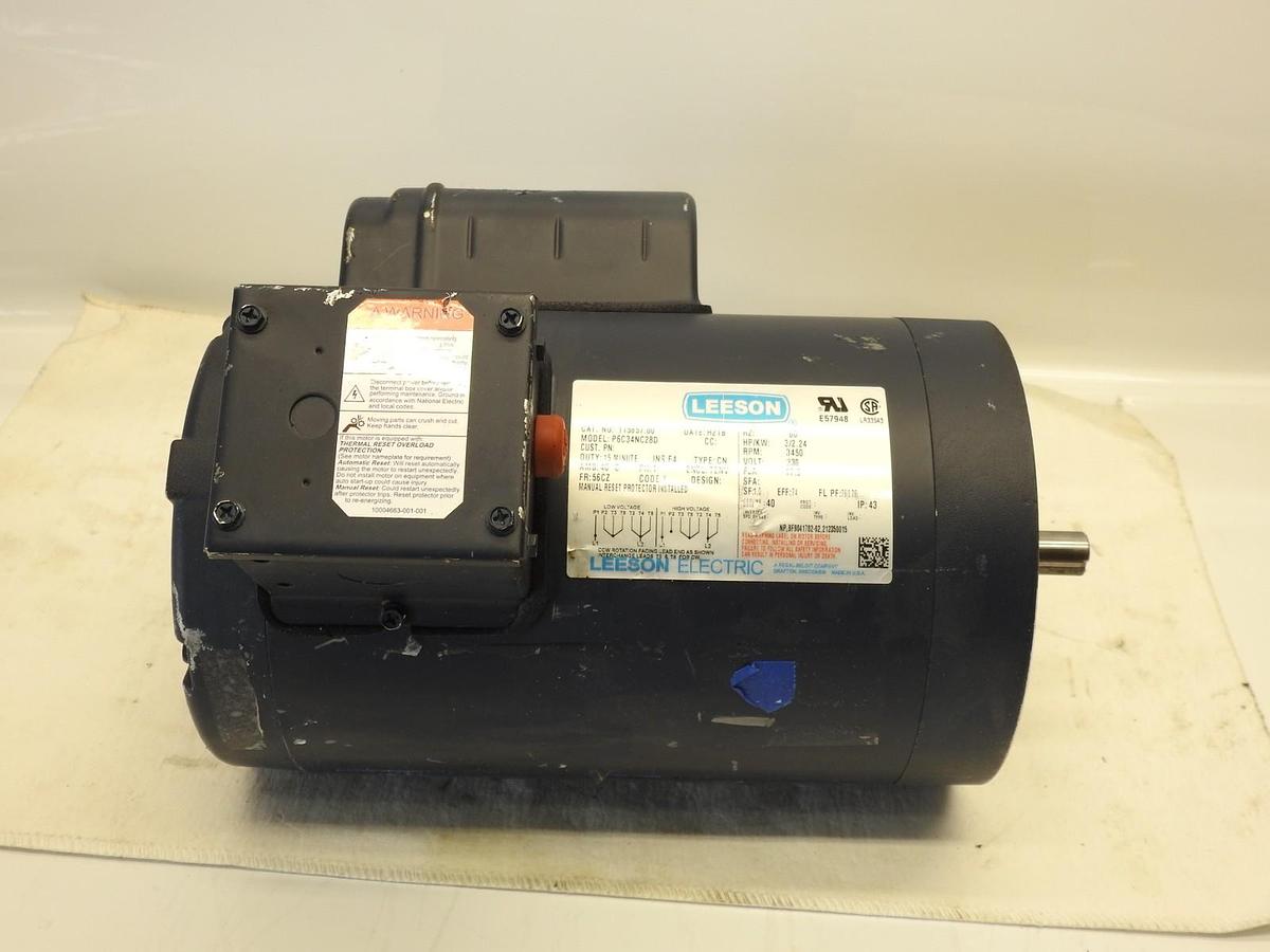Leeson 115857.00 P6C34NC28D Electric Motor 60 HZ 3450 RPM 230V