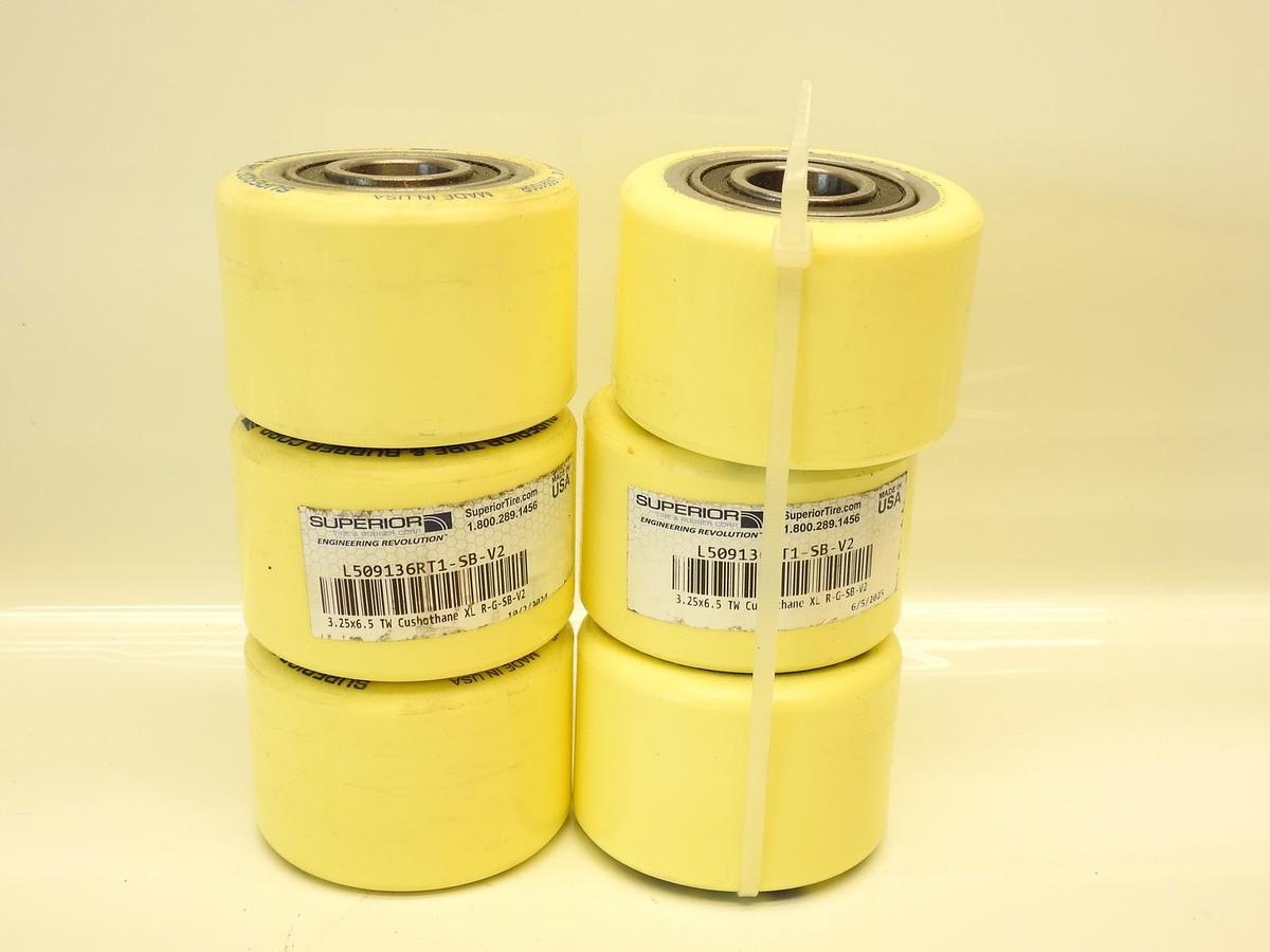 Lot Of 6 Superior Tire & Rubber Corp 3.25"x6.5 " TW Cushothane XL L509136RT1-SB-
