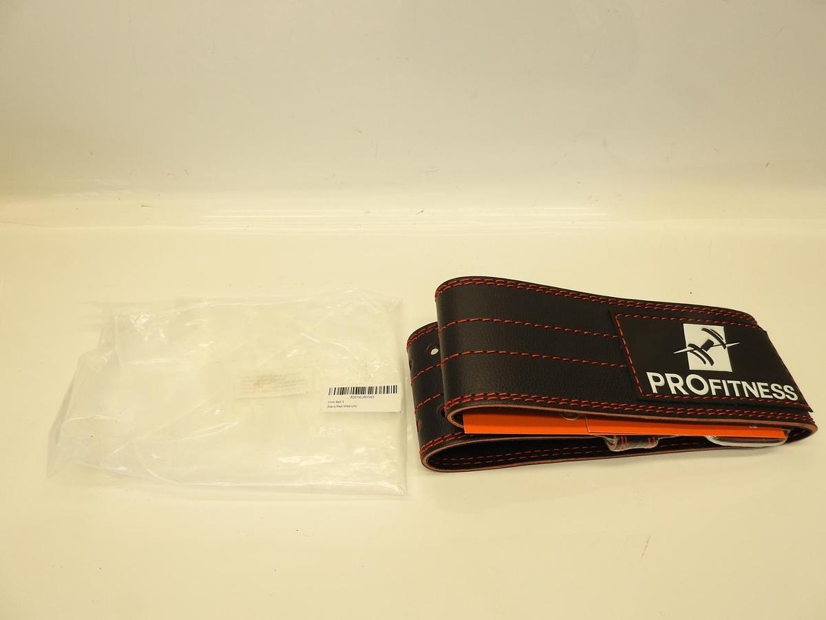 New Pro fitness 5mm Adjustable Weightlifting Belt Red/Black Size Medium
