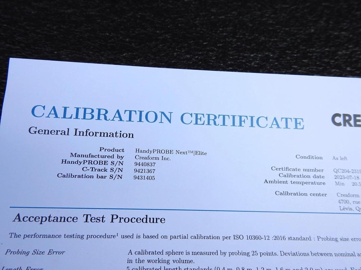 Creaform C-Track 780, Calibration Bar, Controller, Tripod, Target Accessory Kit,