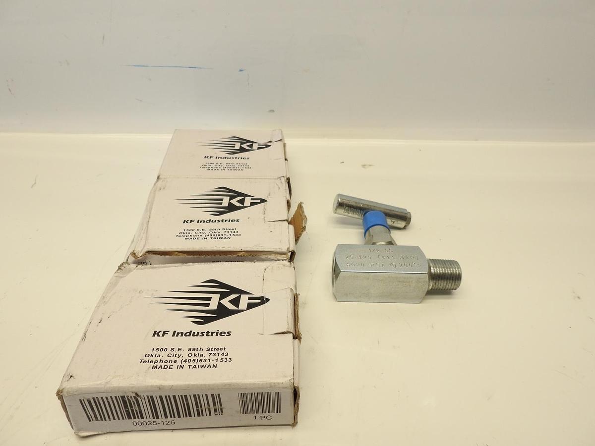 4PK KF Industries 1/2” Mnpt X 1/2” Fnpt 6,000# O-ring Carbon Steel Needle Valve