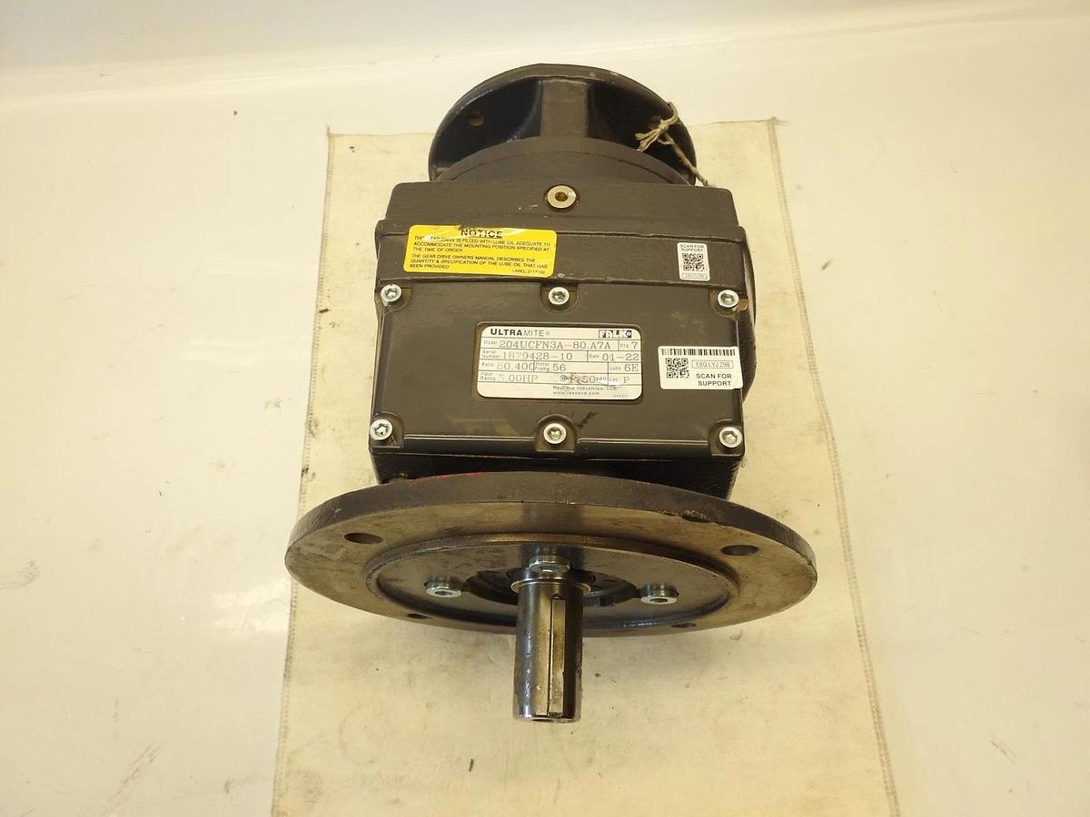 FALK ULTRAMITE 204UCFN3A80A74 IN-LINE SPEED REDUCER GEAR BOX RATIO 80.400 5HP