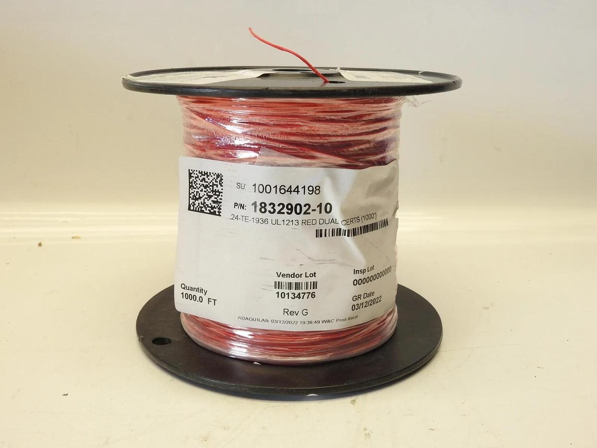 New 1000ft Belden Hook-Up Wire PTFE 24AWG High Temp 200C Red 83003 0021000