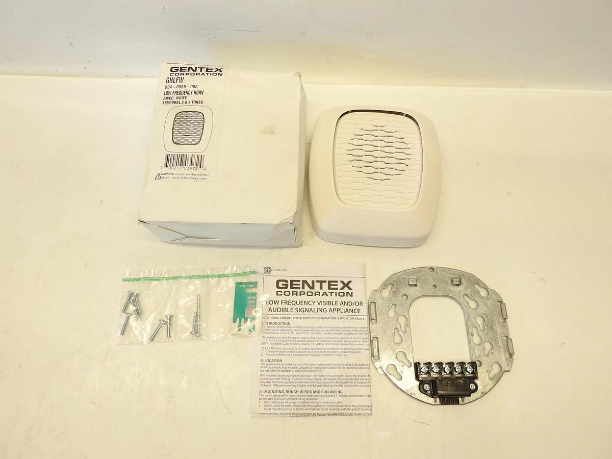 Gentex GHLFW Low Frequency Horn Fire Alarm (904-0530-002) White 24VDC 700217039724