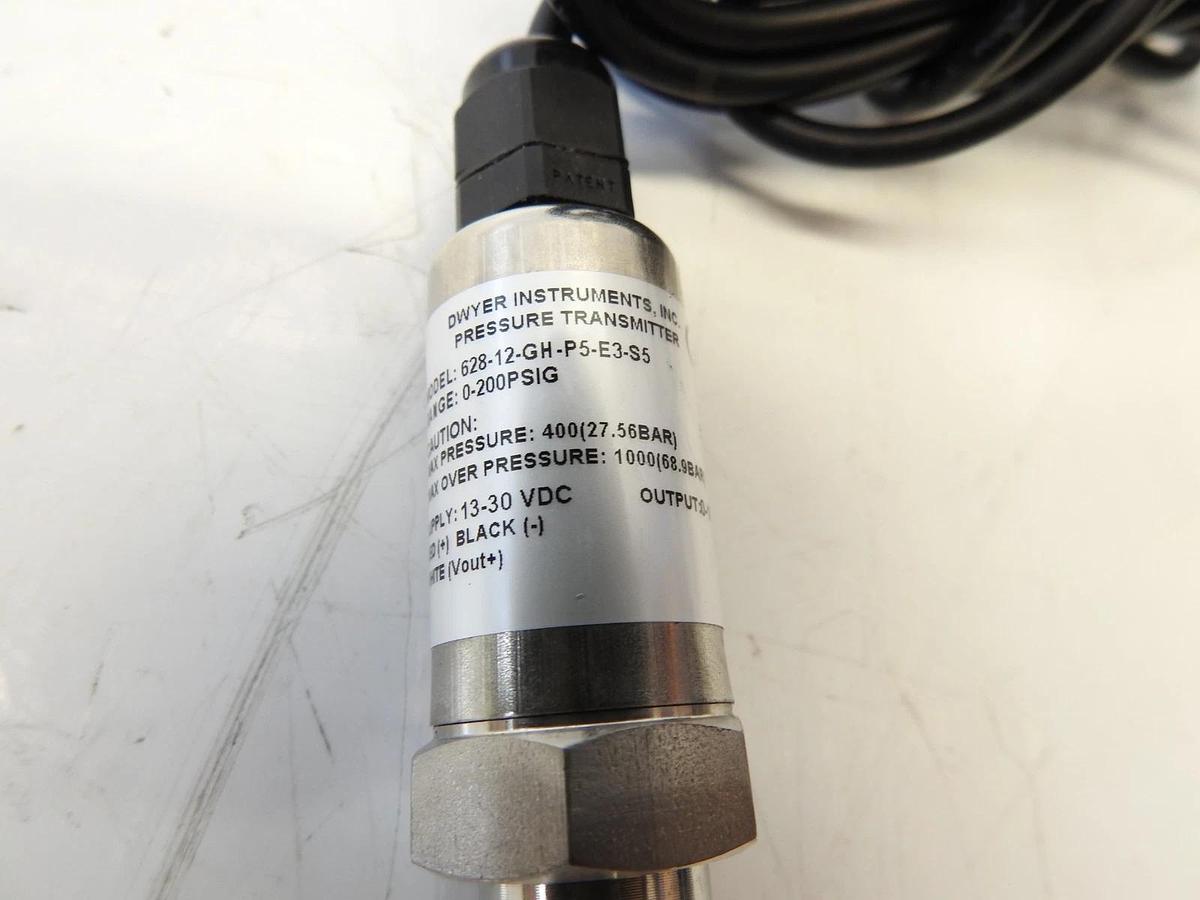 New Dwyer Instruments Pressure Transmitter 628-12-GH-P5-E3-S5