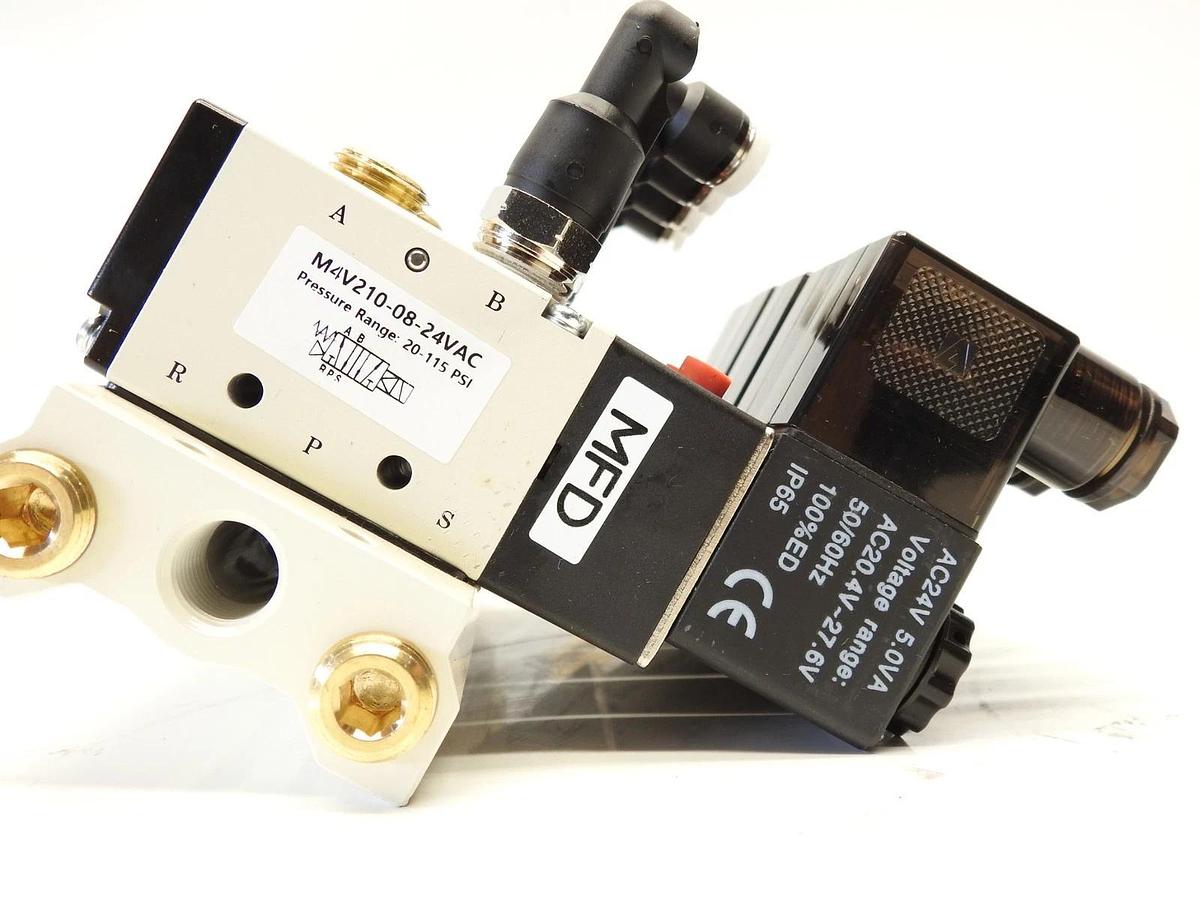 5 Port Pneumatic Solenoid Bank-24V M4V210-08-24VAC New Other