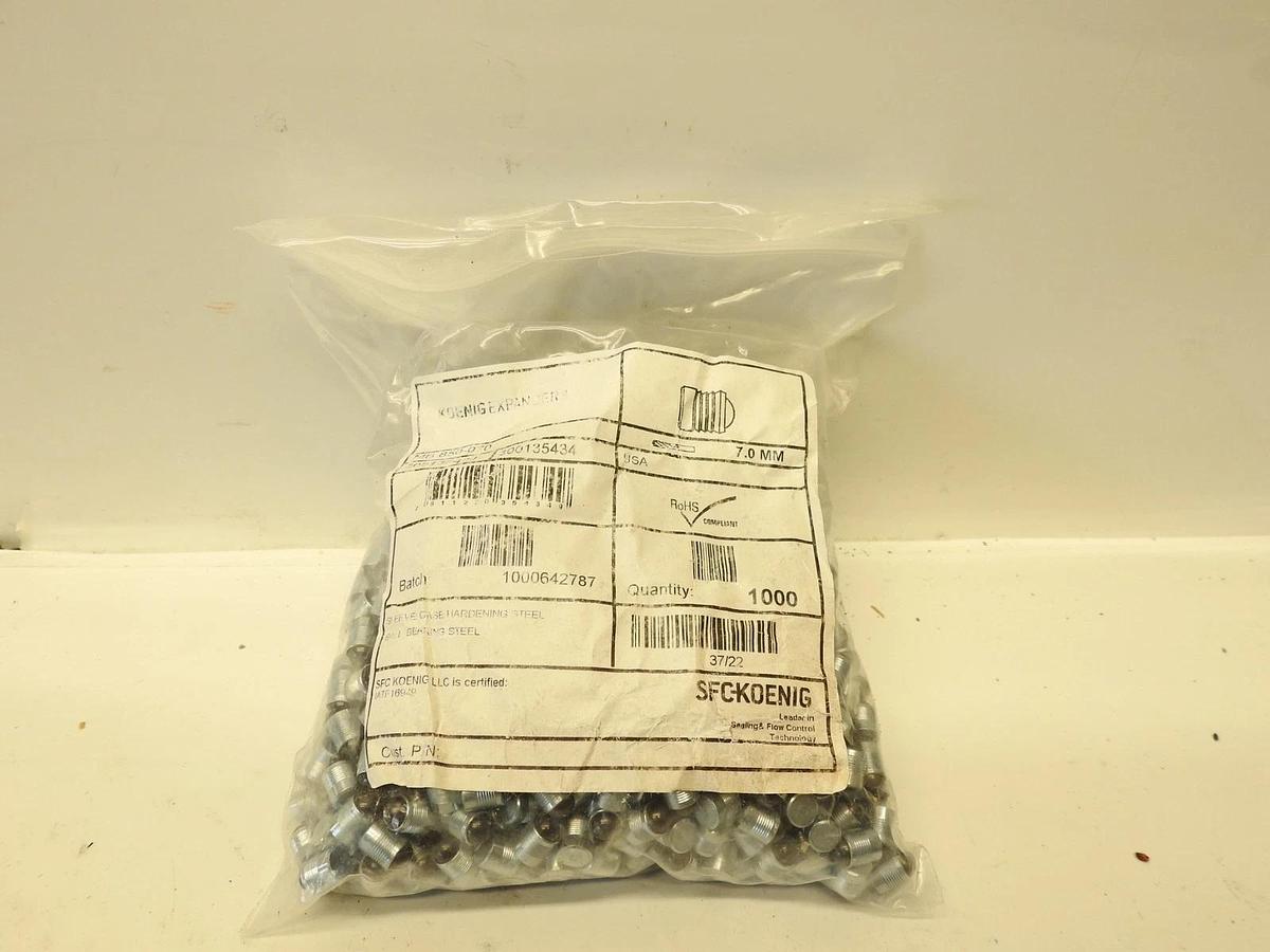 Lot Of 1000 Koenig 300135434 MB 850-070 Expander Sealing Plugs 7 mm, Pmax 350 ba