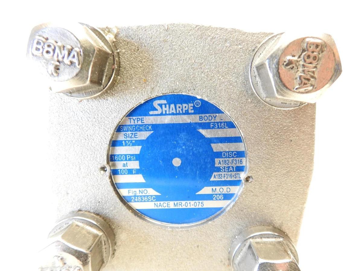 Sharpe Class 800 Series 24836 F316L Stainless Steel Piston Check Valve 1-1/2"