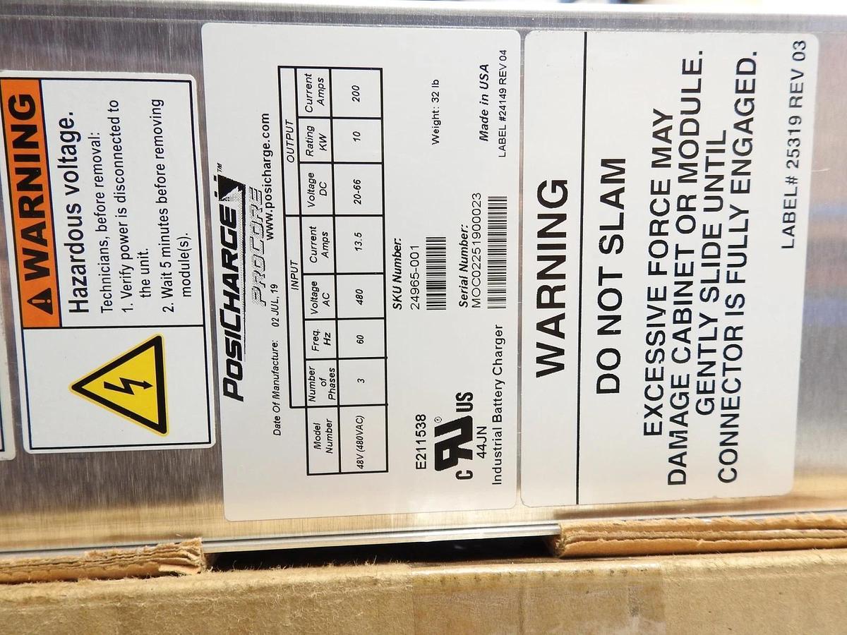 New PosiCharge ProCore 24965-001 24/36/48VDC 480VAC 3-Phase Charger Module
