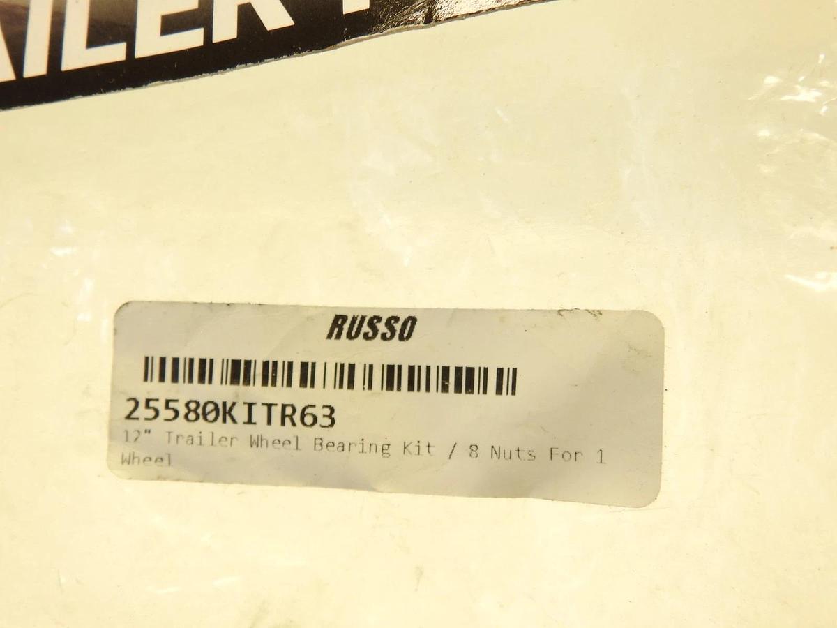 Russo 25580KITR63 12" Trailer Wheel Bearing Kit / 8 Nuts For 1 Wheel