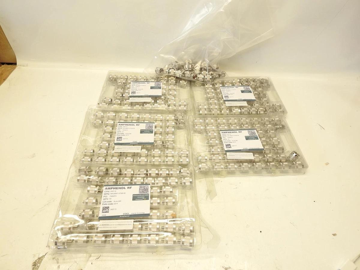 Lot Of 291 Piece NEW Amphenol RF NM-SMAF-NT3G-50 Adaptor