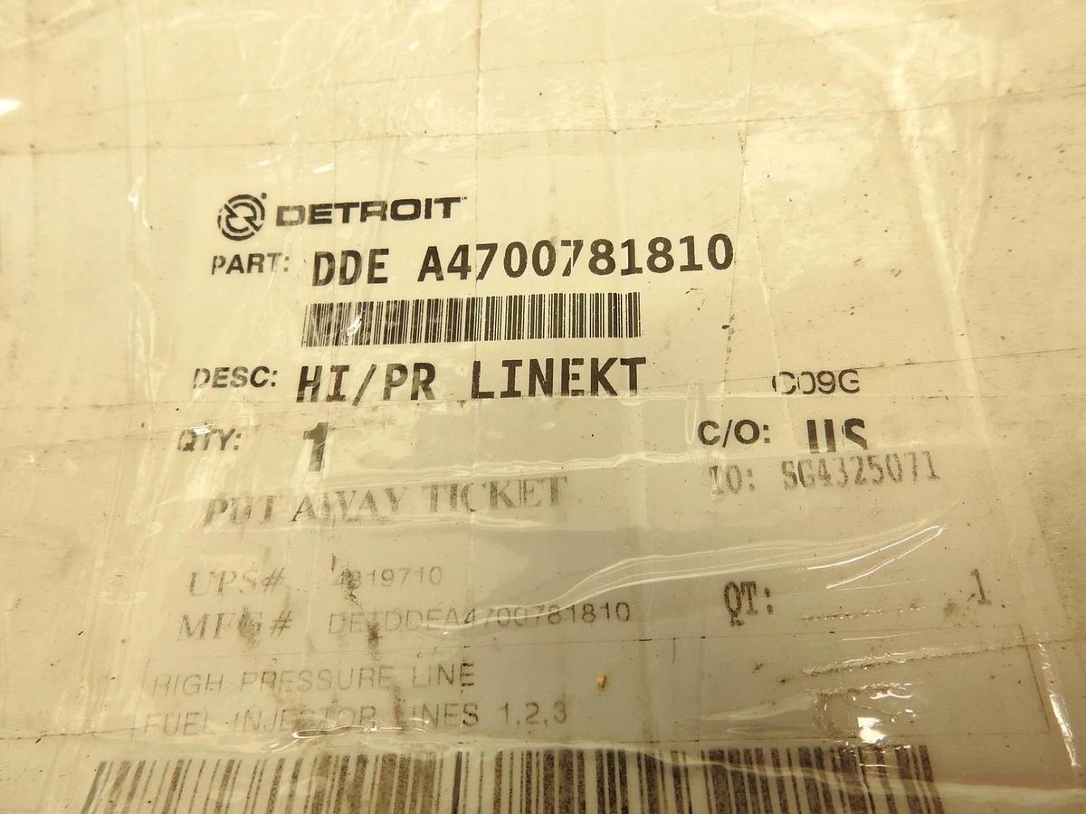 NEW OEM A4700781810 - INJECTOR HIGH PRESSURE FUEL LINE KIT, by DETROIT DIESEL
