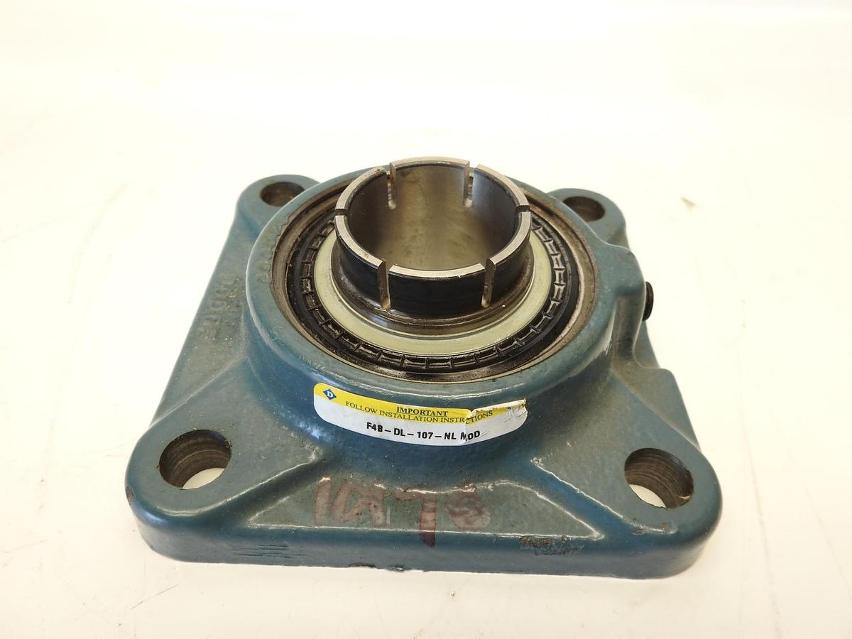 New Dodge F48-DL-107-NL 1-7/16" bore 4-Bolt Flange Ball Bearing