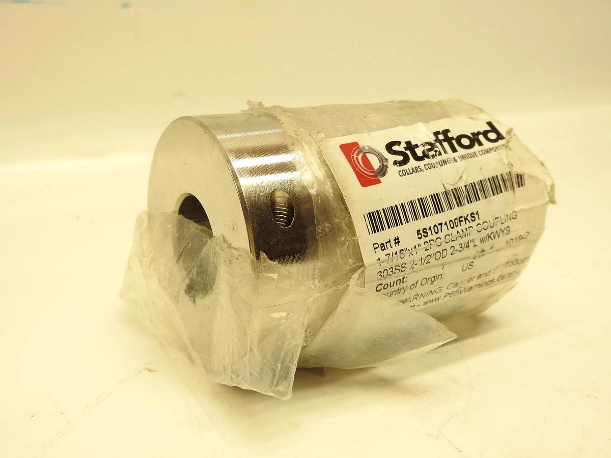 Stafford 5S107100FKS1 2PC Clamp Stainless Steel Coupling 1-7/16x1"