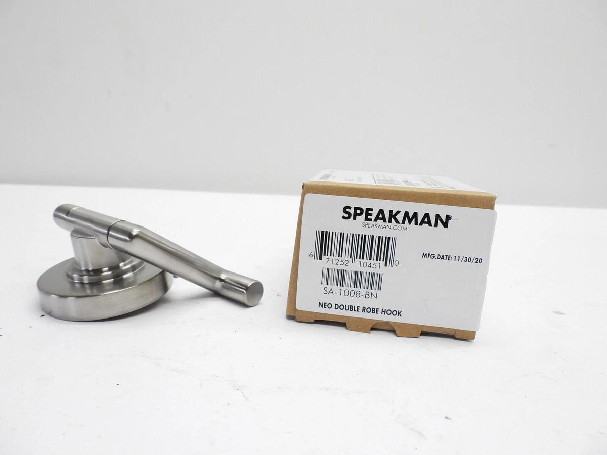 New Speakman Neo Double Robe Hook in Brushed Nickel SA-1008-BN
