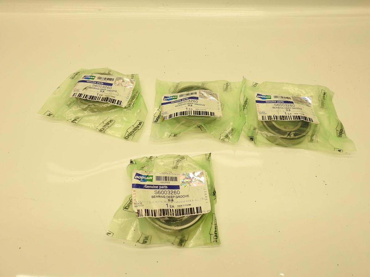 Lot Of 4 Genuine Oem Doosan S6003260 Deep Groove Bearing NEW