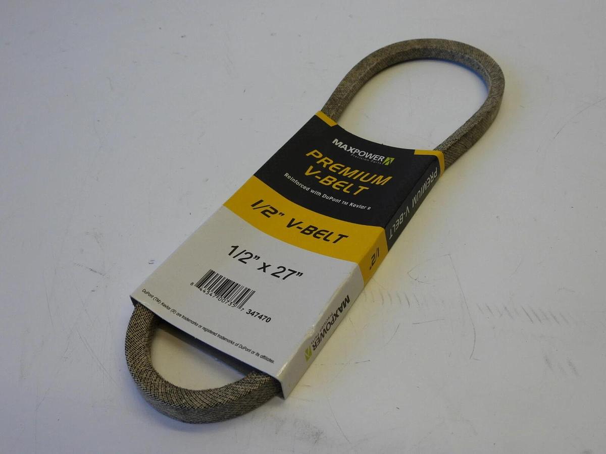 MaxPower 347470 Premium Belt Reinforced with Kevlar Fiber Cords, 1/2" x 27"