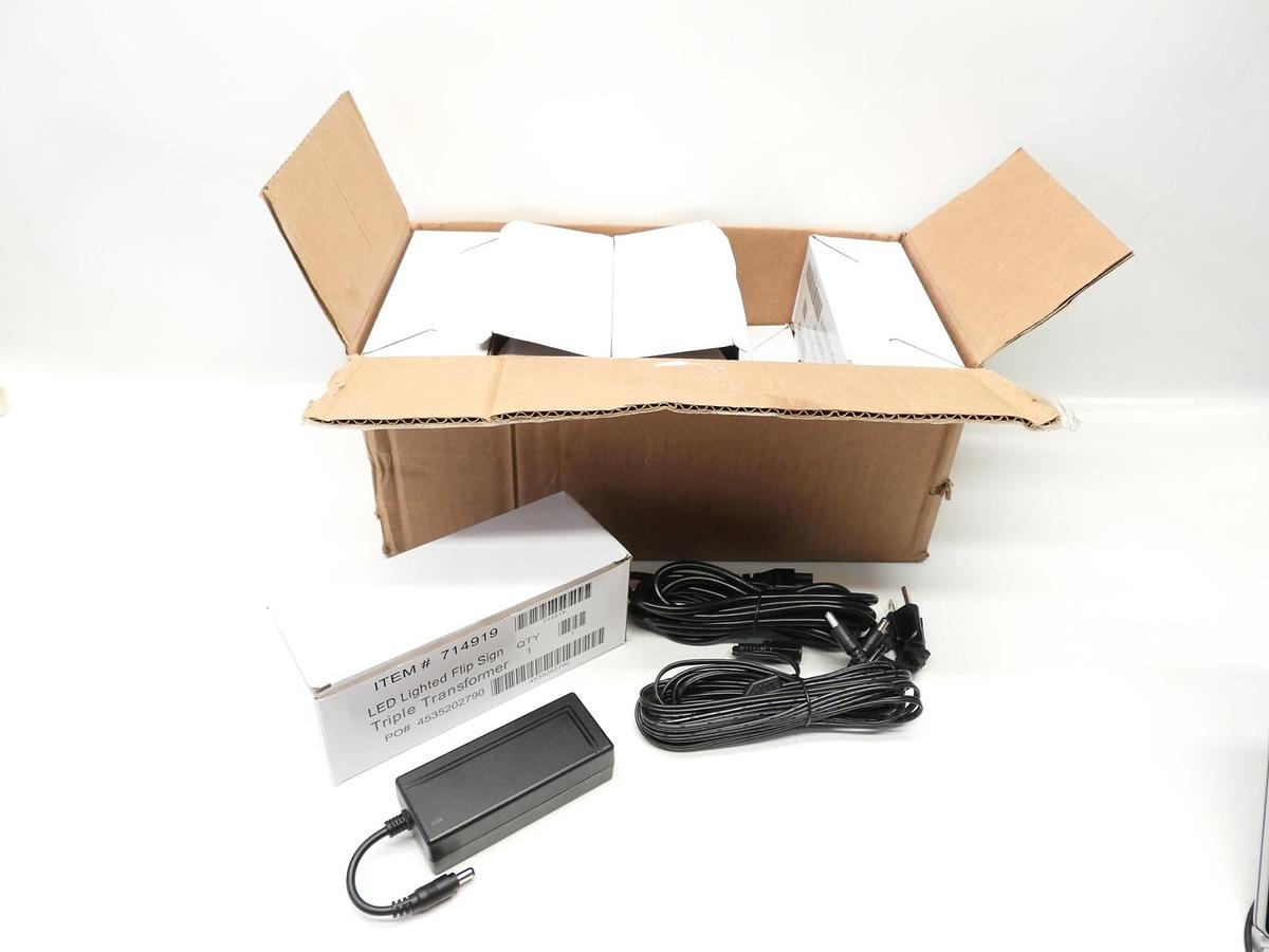 Lot Of 10 Rico 12V 5A 60W LED Lighted Flip Sign Triple Transformer Power Supply