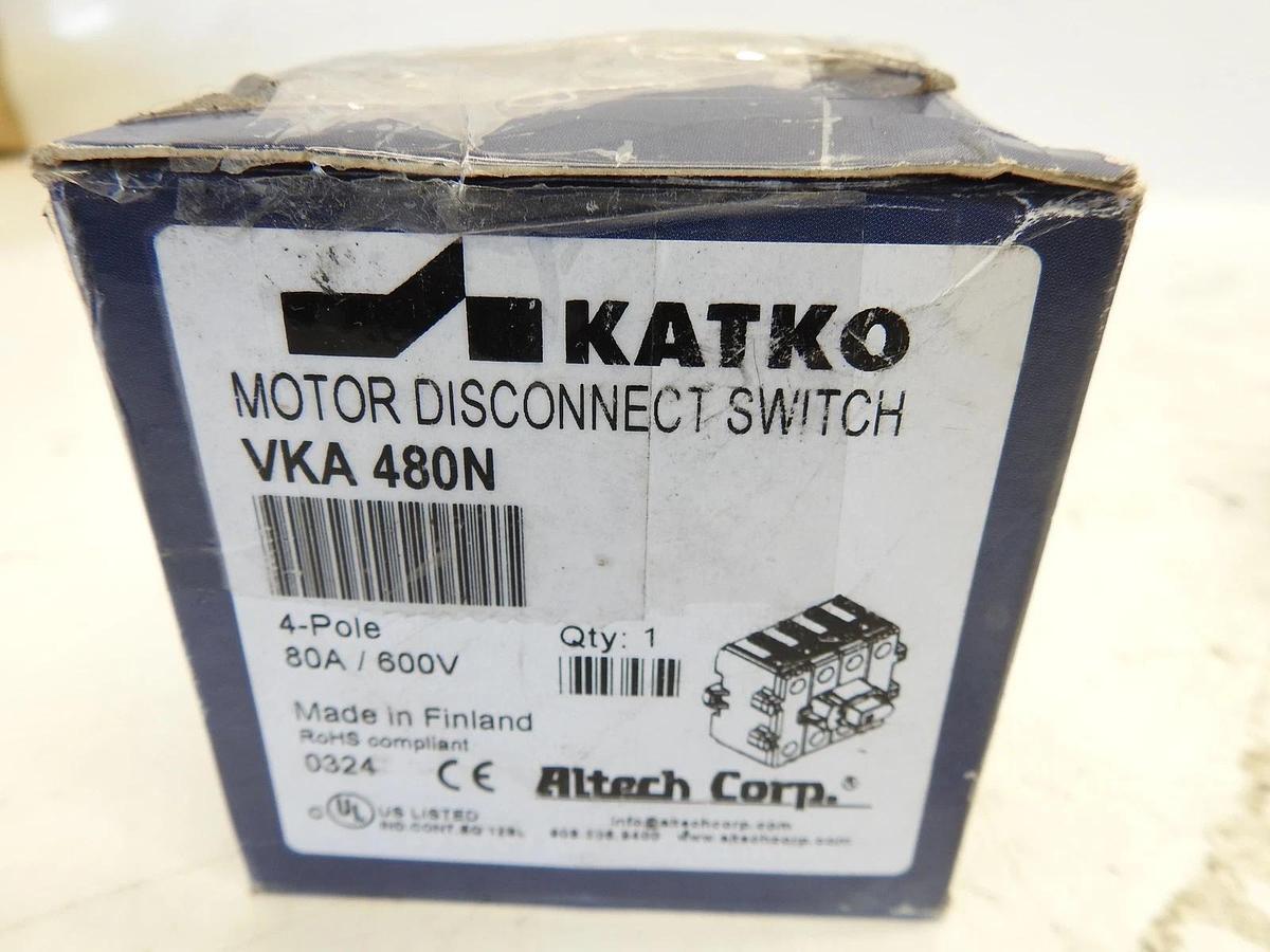 Genuine Altech VKA480N Motor Disconnect Switch 4-Pole 80A 600V
