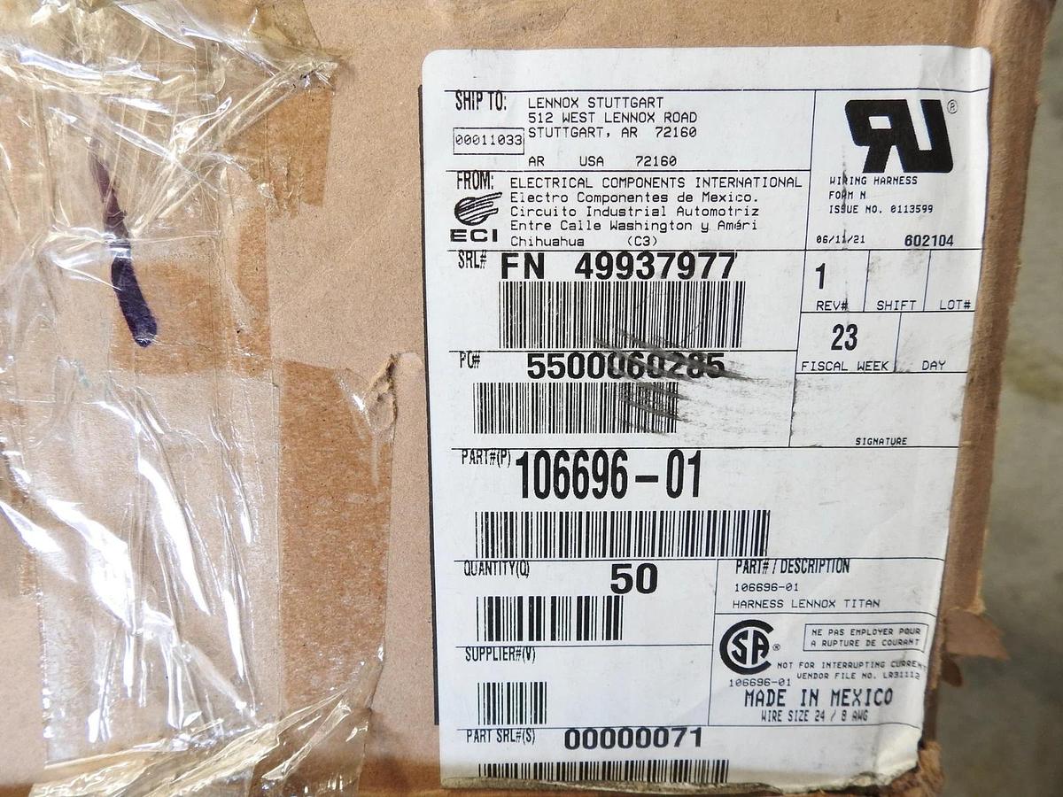 New Genuine Oem Lennox 106696-01 Wiring Harness 16201227174