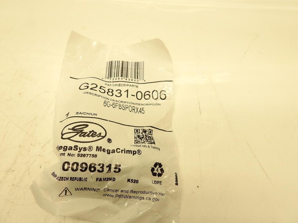 Gates 6G-6FBSPORX45 - G25831-0606 Hydraulic Hose Fitting