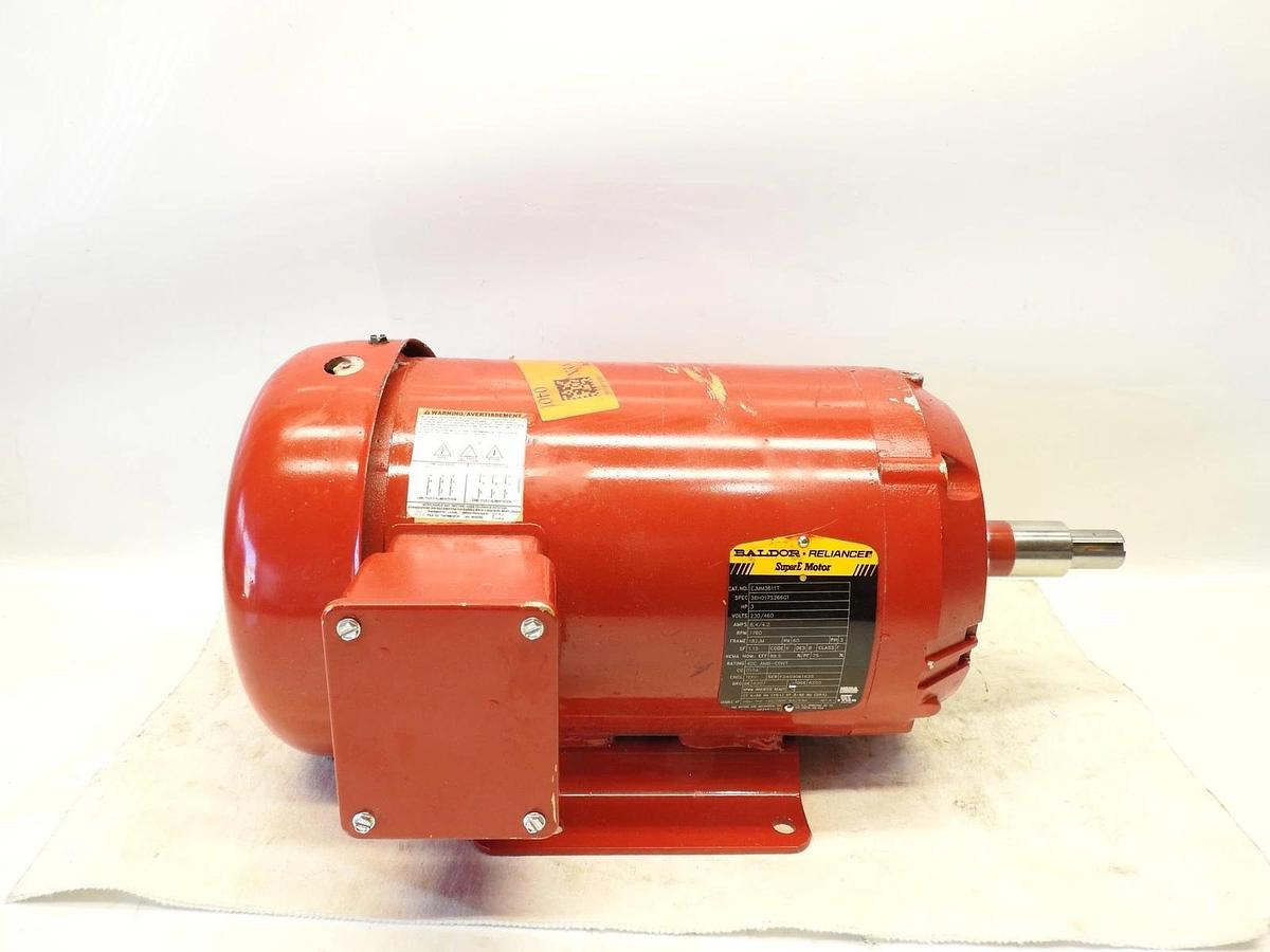 New Baldor-Reliance SuperE Motor EM3611T 3HP, 1760RPM, 3PH, 60HZ, 182T, 3632M, T