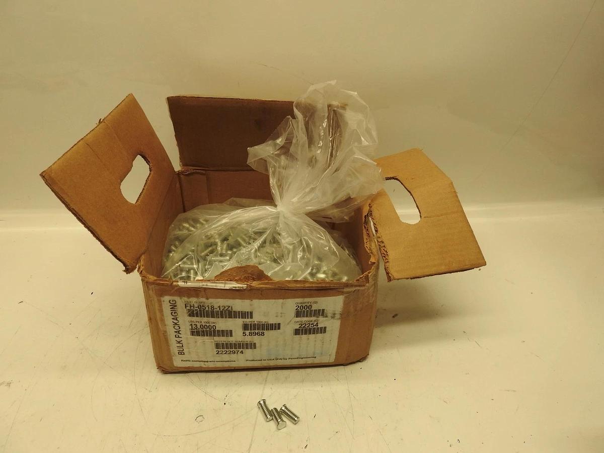 Lot Of 2,000 PEM PENN ENGINEERING P-FH-0518-12ZI SELF CLINCHING STUDS 5/16-18 TH