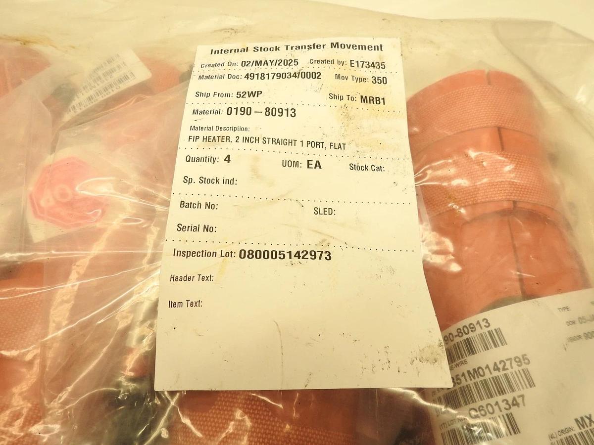 Lot Of 4 AMAT Applied Materials 0190-80913 9000185351 FIB Heater, 2 Inch Straigh
