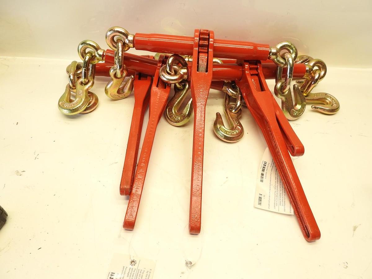 Lot OF 5 Ratchet Chain Load Binder 5/16"- 3/8" Hi-Test 859223614