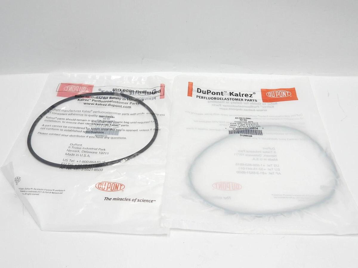 Lot OF 2 DUPONT AS-568 K#336 O-RING NOM: 7.225 X 0.210 IN Nom: 183.52 X 5.33 MM