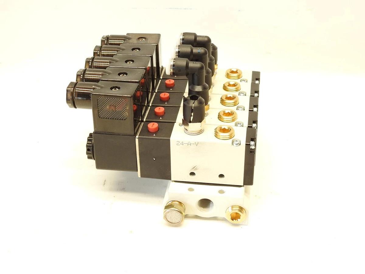 5 Port Pneumatic Solenoid Bank-24V M4V210-08-24VAC