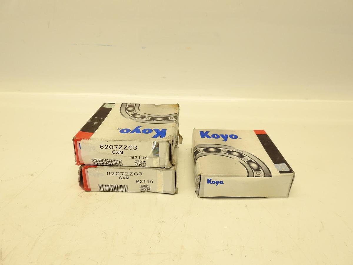 Lot Of 3 Koyo 6207 ZZC3, Single Row Radial Bearing (SKF 2Z, Fafnir/Timken 207KDD
