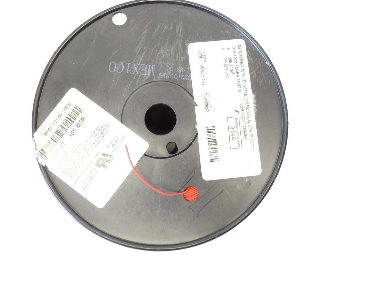 New 1000ft Belden Hook-Up Wire PTFE 24AWG High Temp 200C Red 83003 0021000