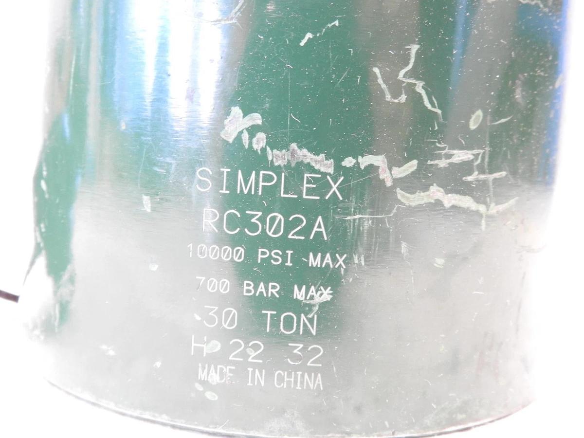 Simplex RC302A Center Hole Steel Hydraulic Cylinder, 30 Ton Capacity, 2.5 In Str