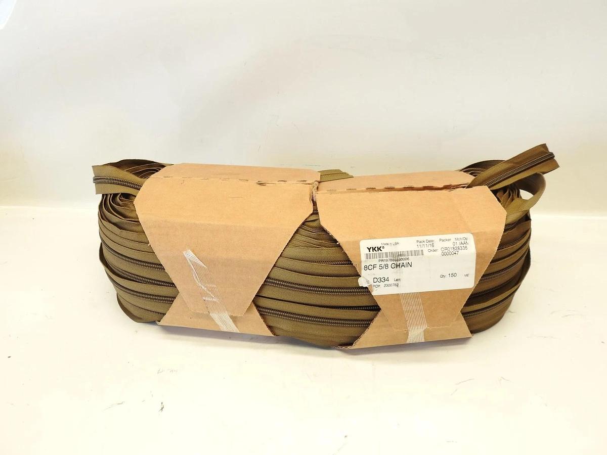 New YKK 8CF 5/8 Zipper Chain PR197866860006 150 Yards Brown