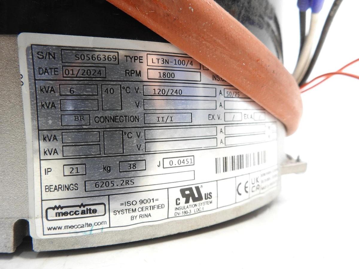 New Genuine Mecc Alte LT3N-100/4 Alternator SAE 5 | SAE 6.5 6 kW 120/240 1800 RP