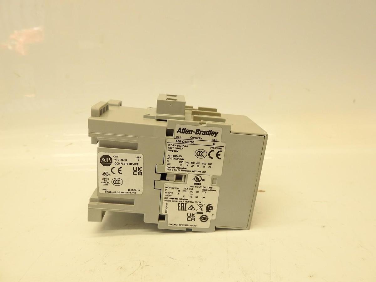 New Oem ALLEN-BRADLEY 100-C43*00 3 POLE NON-REVERSING 3 PHASE DIN RAIL 48 V
