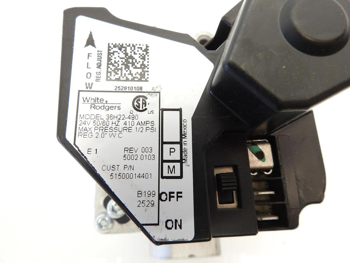 Genuine White Rogers 51500014401 24V 50/60 HZ 410 AMP Gas Valve