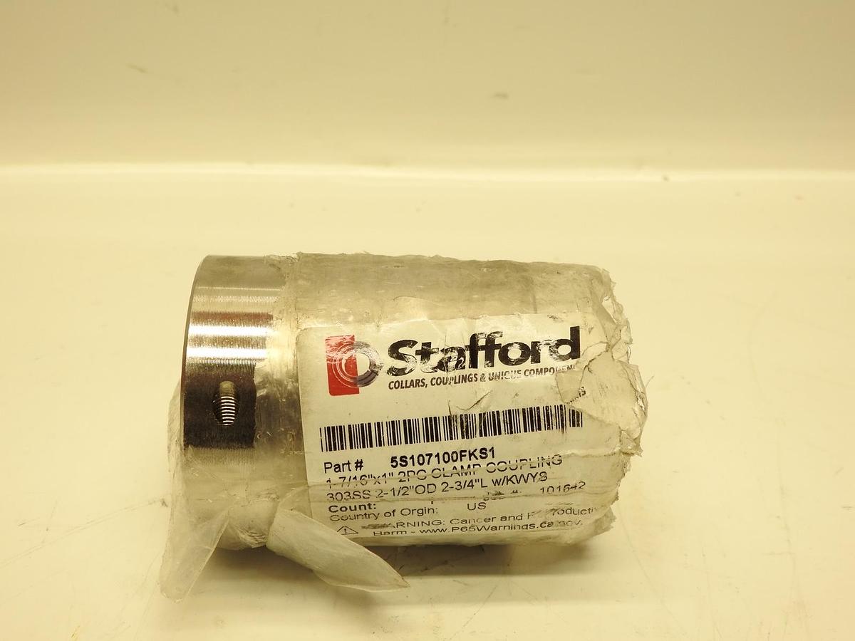 Stafford 5S107100FKS1 2PC Clamp Stainless Steel Coupling 1-7/16x1"