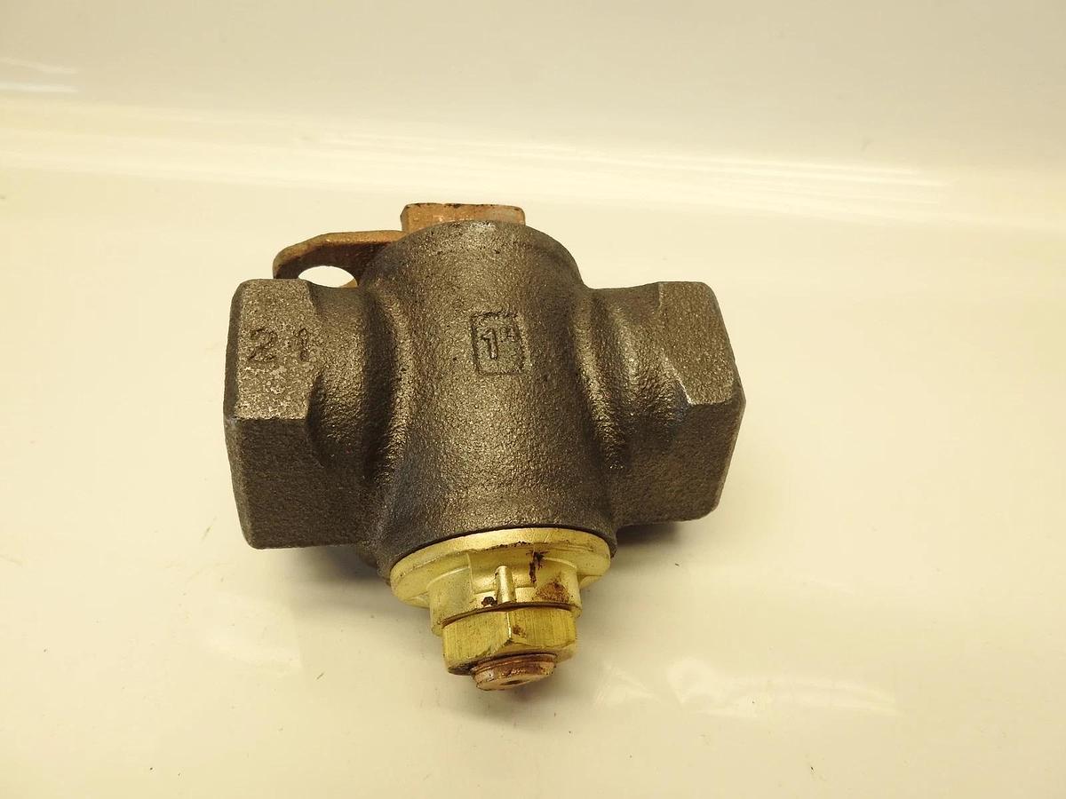 1" Mueller H-11175, FIP Gas Meter Valve Black Iron Body Brass Lockwing 175 PSI.