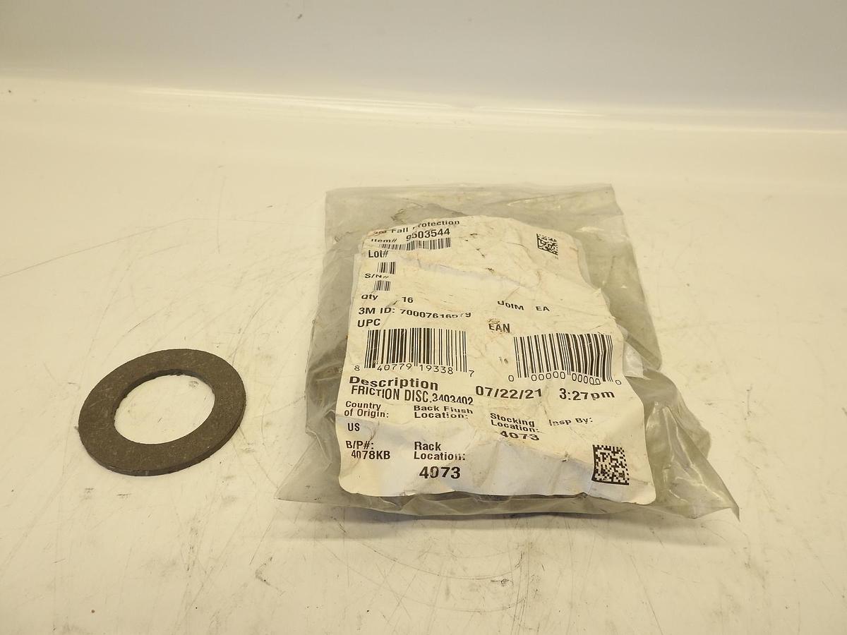 16PK Genuine 3M Self-Retracting Lifeline Friction Disc 9503544 70007616579