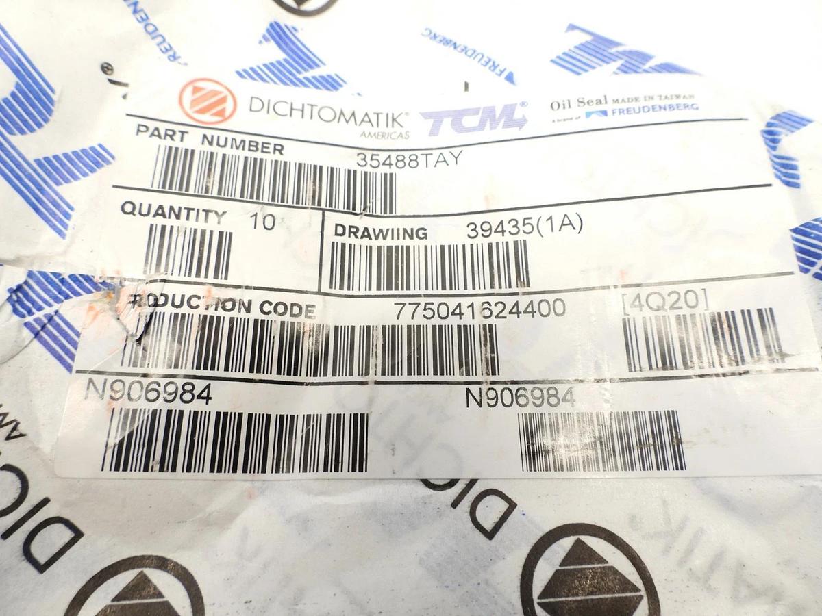 Lot Of 2 TCM 35488TAY Oil Seal, Tay Type, 3.500" x 4.842" x 0.898"