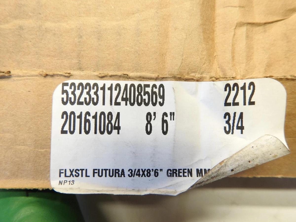 20161084 Continental 3/4" x 8'6" Flexsteel Futura Green Hardwall Hose Coupled Ma